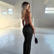 Sexy Lace Sheer Backless Sleeveless Jumpsuit