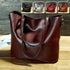 Simple Oil Wax Leather Messenger Shoulder Bags Women's High Capacity Portable Tote Bag