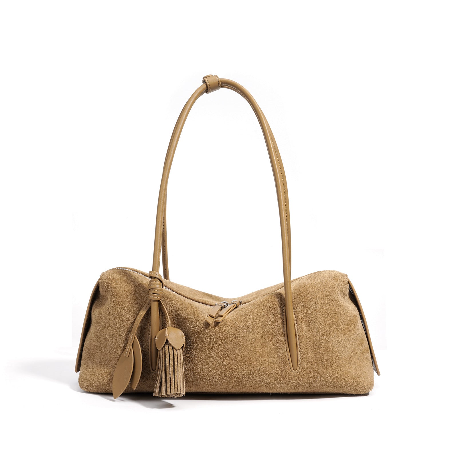 Suede Leather Minimalist Shoulder Bag For A Casual Laid-back Look