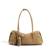 Suede Leather Minimalist Shoulder Bag For A Casual Laid-back Look