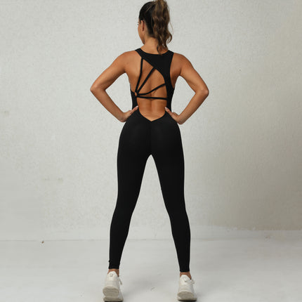 Yoga Jumpsuit V-shaped Back Design Sleeveless