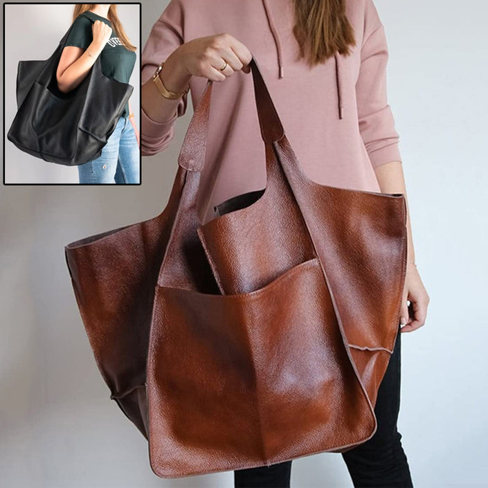 Vintage Large Capacity Handbags PU Soft Leather
