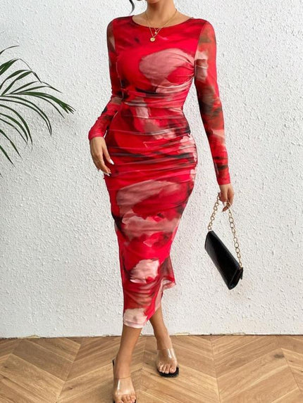 Womens Tie-Dye Printed Fashion Dress