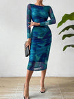 Womens Tie-Dye Printed Fashion Dress