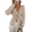 Fashion V-neck Button-up Knit Cardigan Sweater