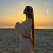 One-shoulder Knitted Long-sleeved Sexy Beach Holiday Long Dresses