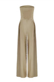 Loose Tube-top Backless Jumpsuit Wide Leg Long Pants Overalls