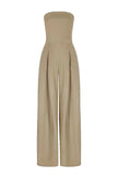 Loose Tube-top Backless Jumpsuit Wide Leg Long Pants Overalls