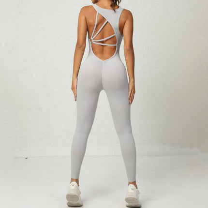 Yoga Jumpsuit V-shaped Back Design Sleeveless
