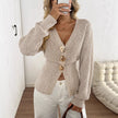 Fashion V-neck Button-up Knit Cardigan Sweater