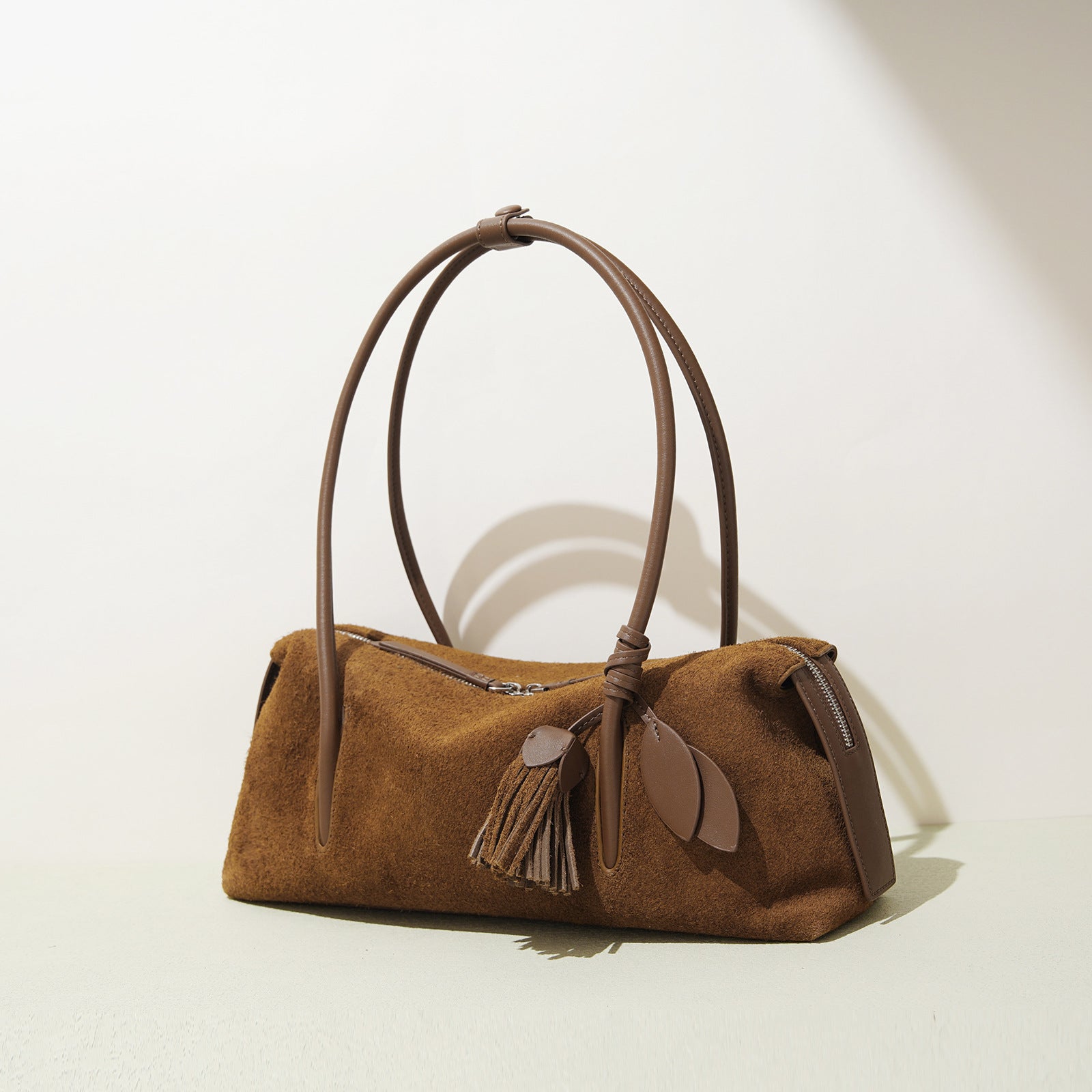 Suede Leather Minimalist Shoulder Bag For A Casual Laid-back Look