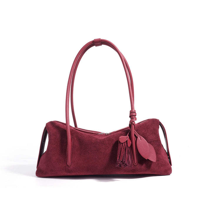 Suede Leather Minimalist Shoulder Bag