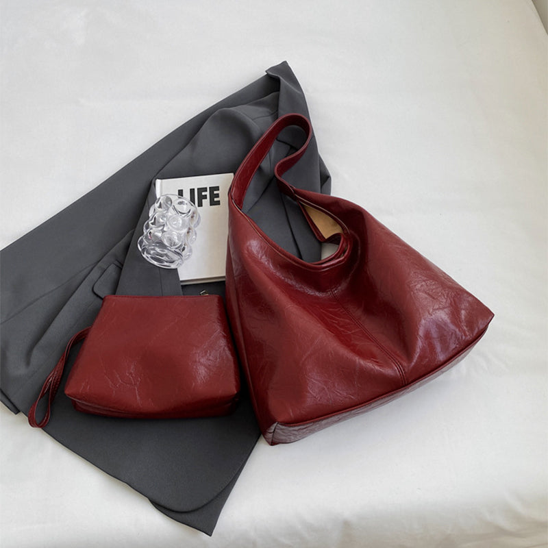 2pcs Composite Shoulder Bag with Clutch Bag