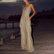 Loose Tube-top Backless Jumpsuit Wide Leg Long Pants Overalls