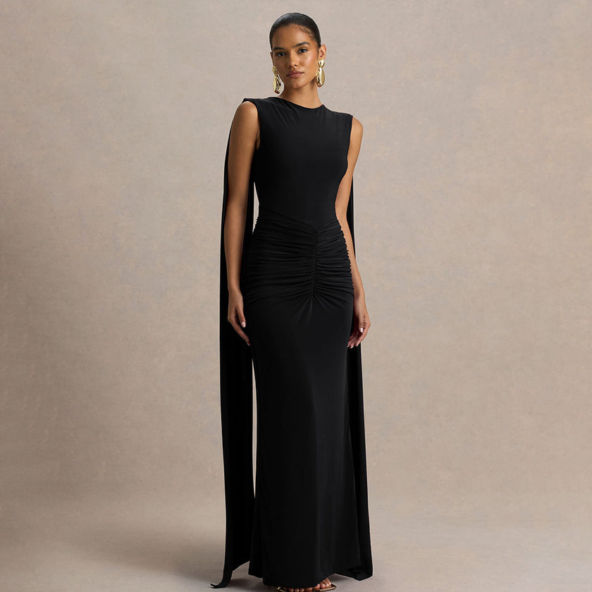 Sexy, Figure-hugging Backless Dress With Fluttering Ribbons