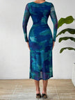 Womens Tie-Dye Printed Fashion Dress