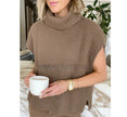 Womens Loose Fit Knitted Turtleneck Outerwear All Match Top